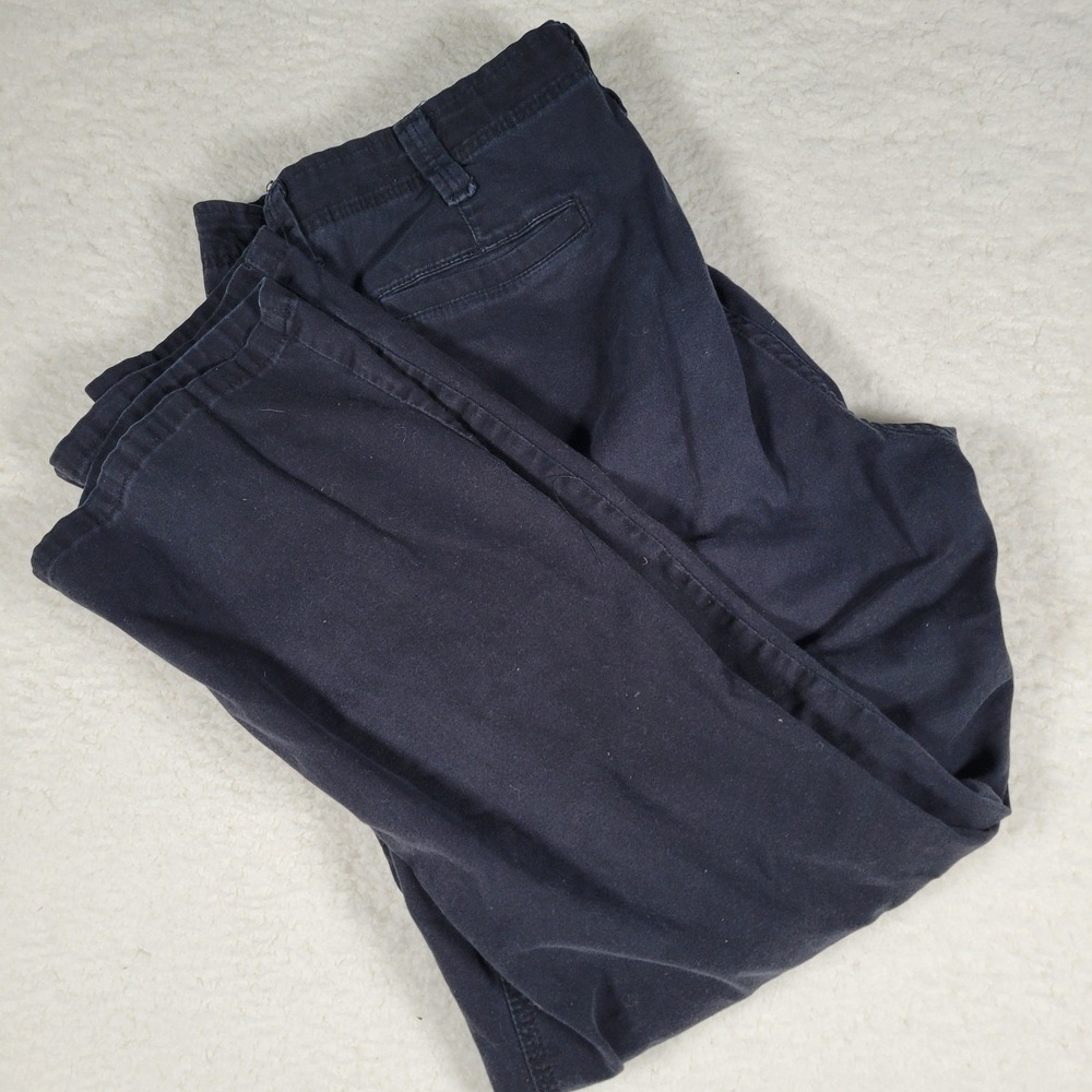 Wrangler Cargo Pants Mens 37x30 Navy Blue Relaxed Fit Cotton Utility Workwear